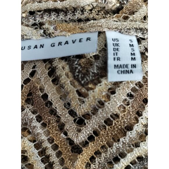 4074) Susan Graver Lightweight Chevron Open Front Duster Cardigan Small - Picture 6 of 7